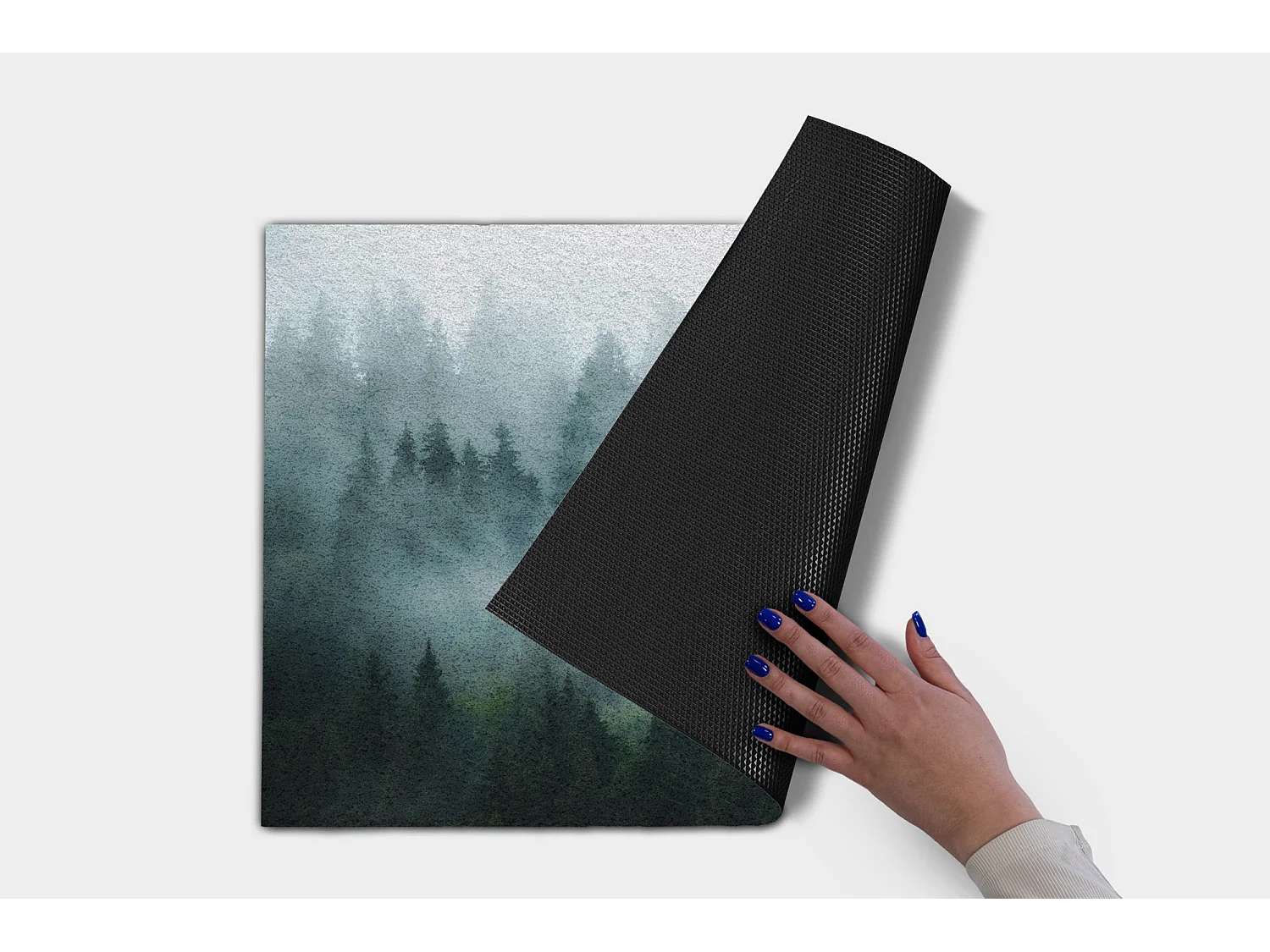 Luxuriöse Fußmatte für den Innenbereich – weich und elegant – 60 x 40 cm – Nebelwald