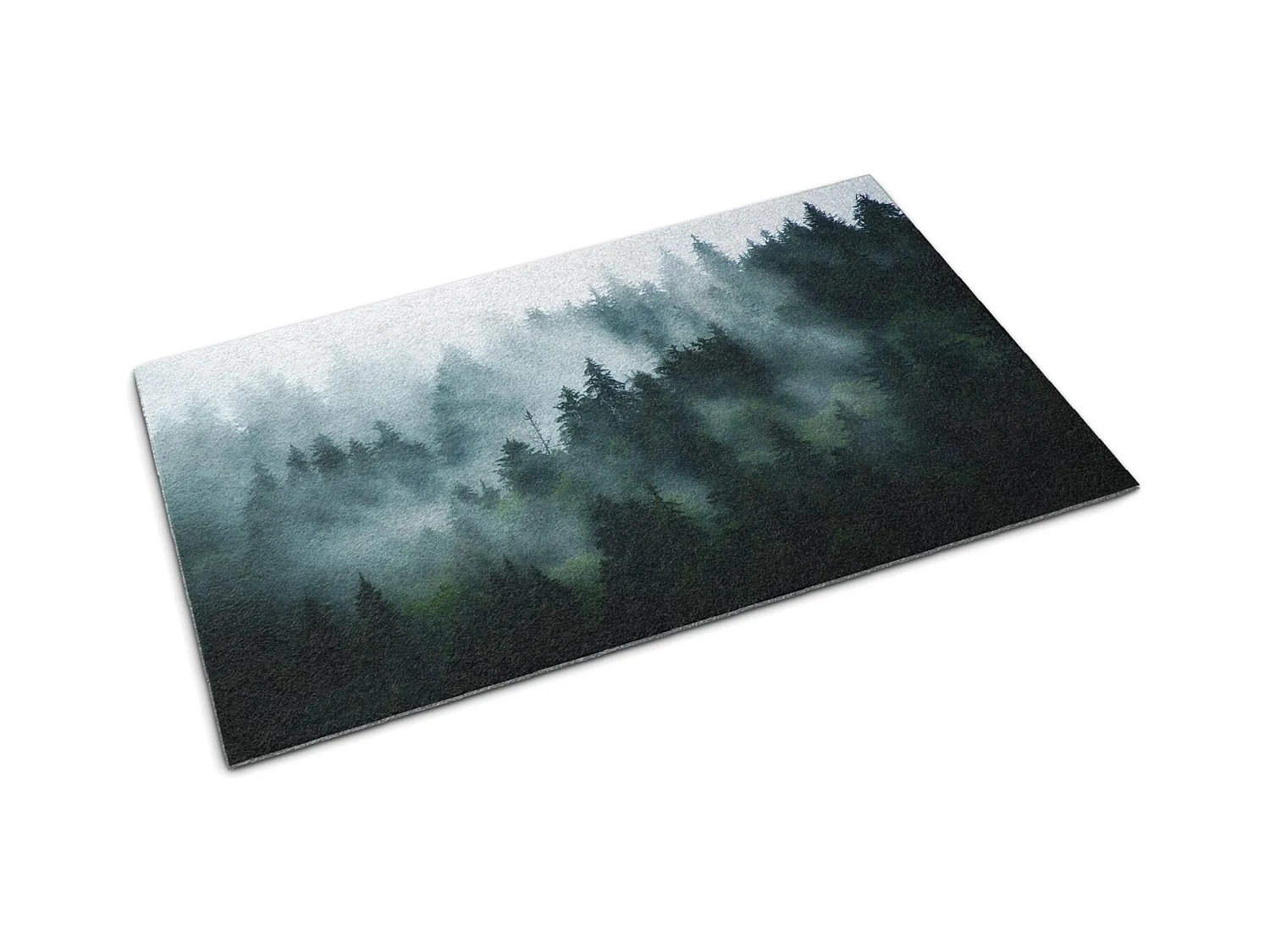 Paillasson d'intérieur luxueux - Doux et élégant - 60 x 40 cm - Forêt de brouillard