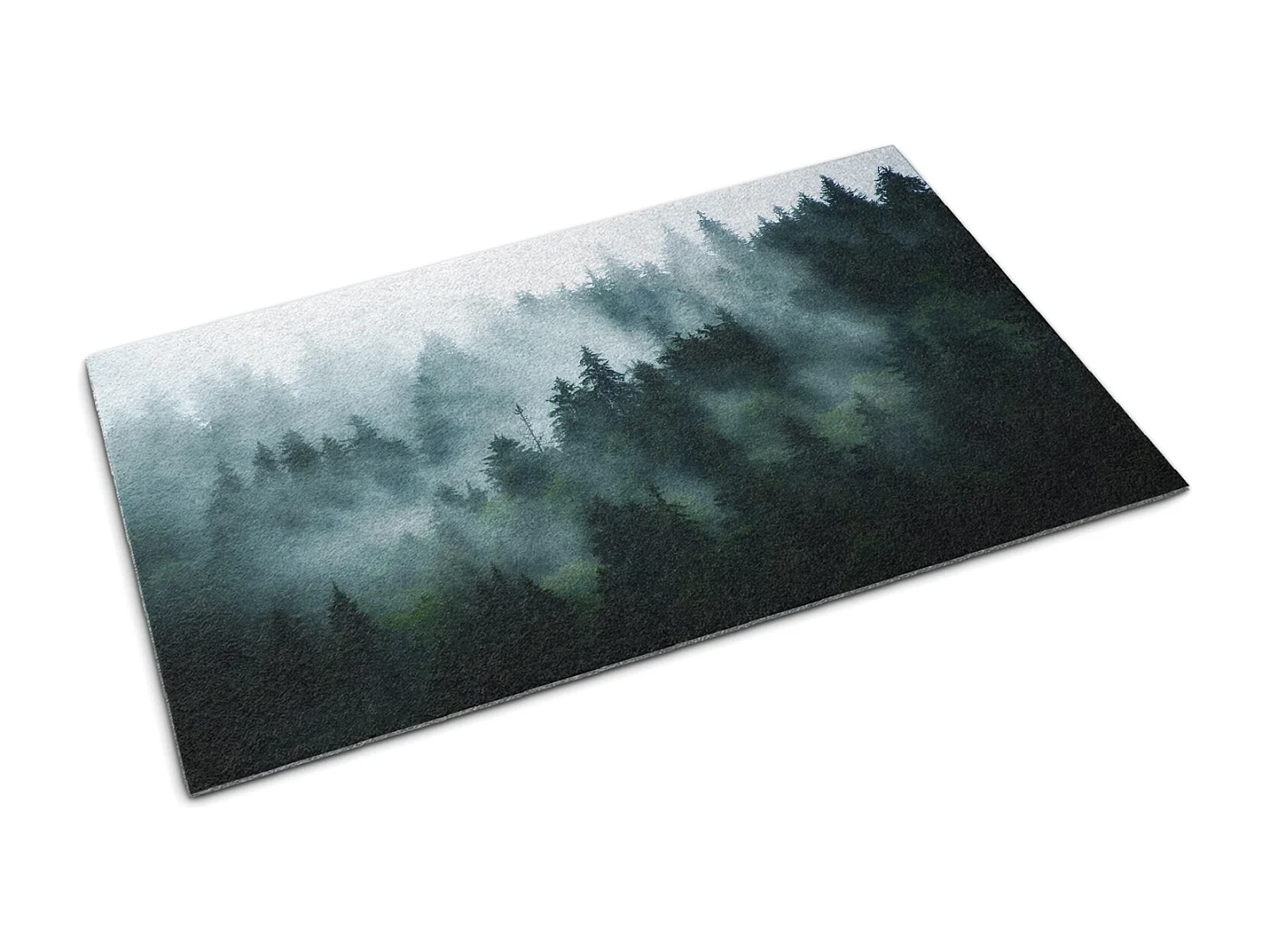 Paillasson d'intérieur luxueux - Doux et élégant - 60 x 40 cm - Forêt de brouillard