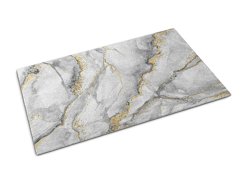 Luxuriöse Fußmatte für den Innenbereich – weich und elegant – 150 x 100 cm – grauer Marmor