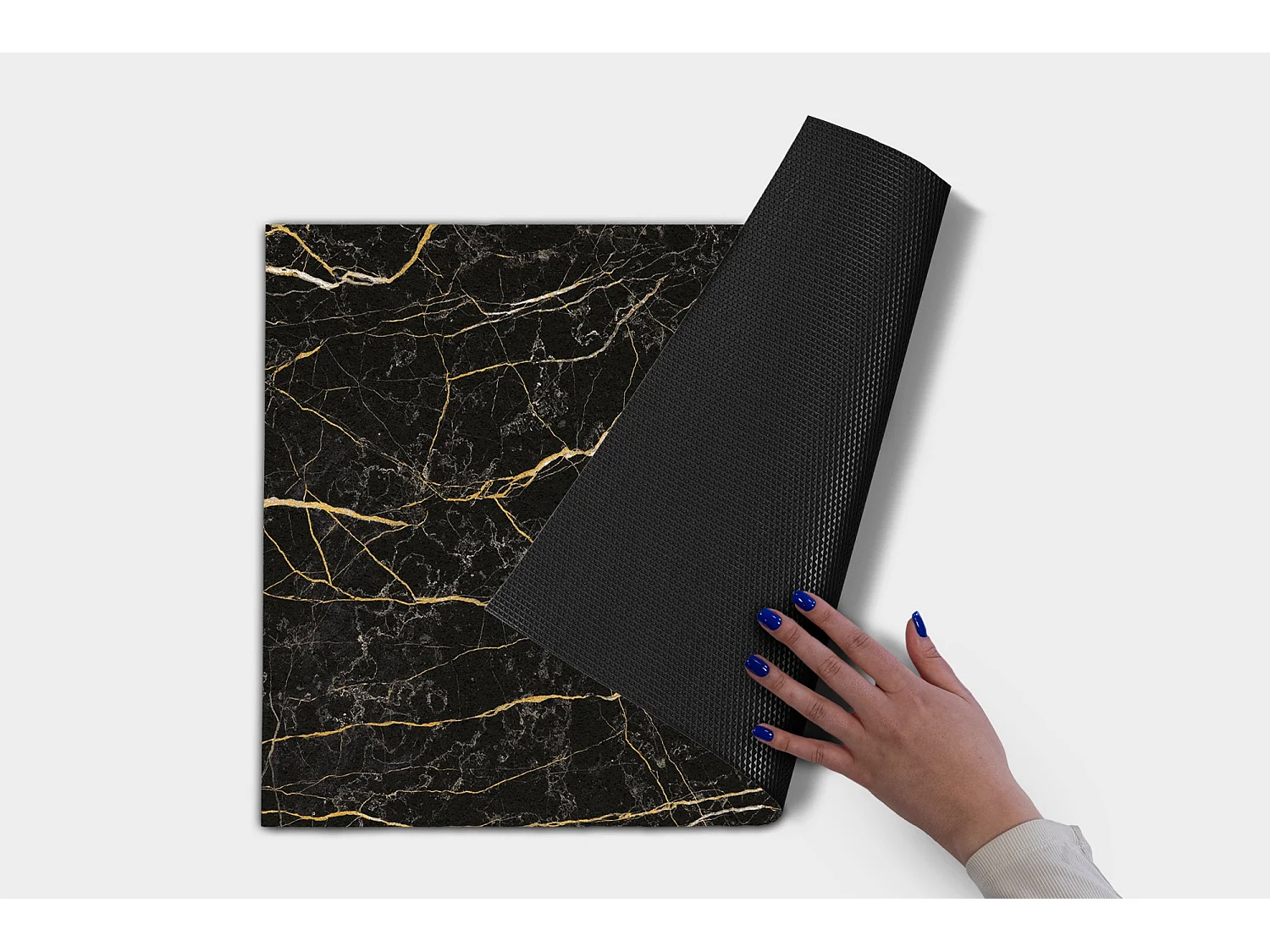 Paillasson d'intérieur doux - Design moderne 90 x 60 cm - Marbre noir