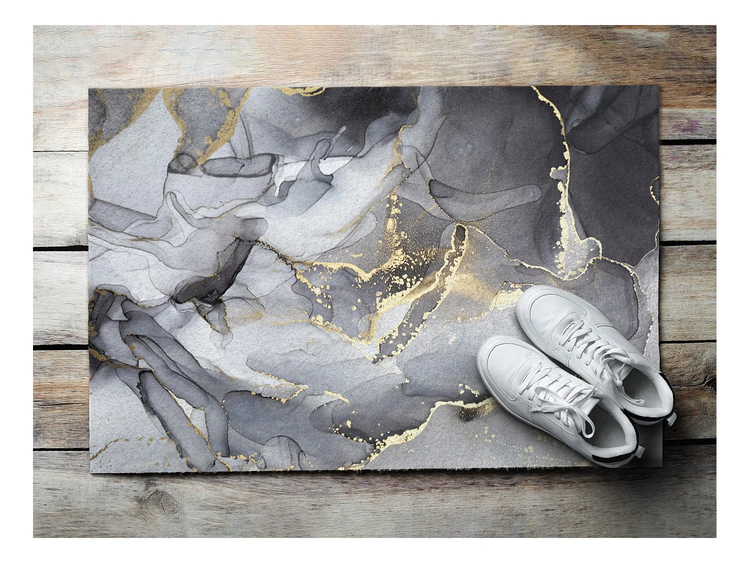 Elegante Fußmatte für den Innenbereich – Modernes Design 90 x 60 cm – Grauer Marmor