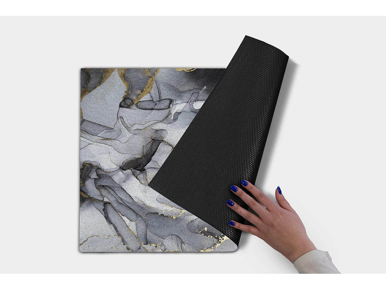 Elegante Fußmatte für den Innenbereich – Modernes Design 90 x 60 cm – Grauer Marmor