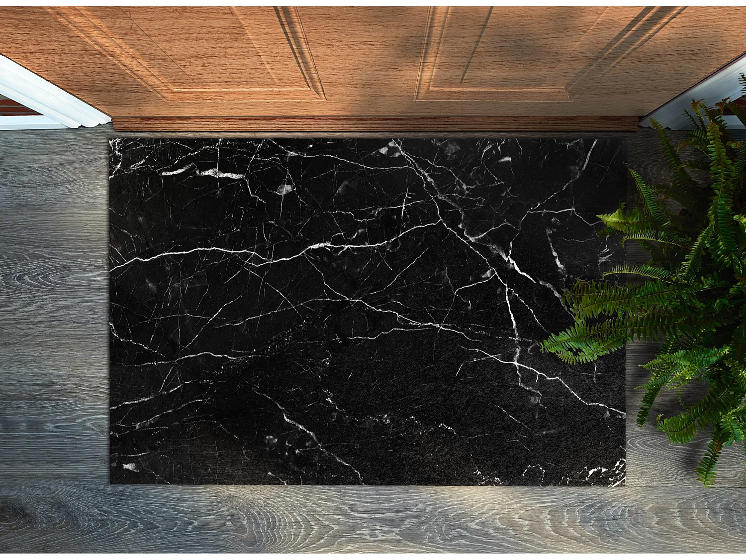 Elegante Fußmatte für den Innenbereich – Modernes Design 150 x 100 cm – Schwarzer Marmor