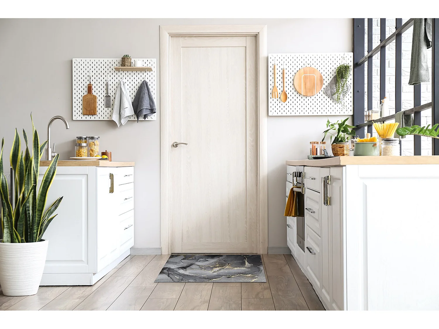 Elegante Fußmatte für den Innenbereich – Modernes Design 60 x 40 cm – Grauer Marmor