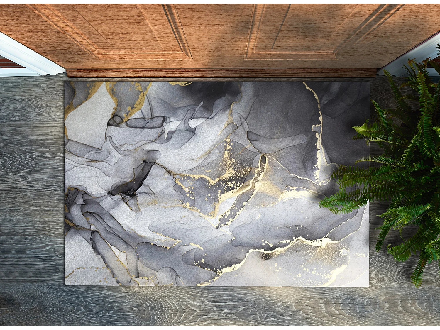 Elegante Fußmatte für den Innenbereich – Modernes Design 60 x 40 cm – Grauer Marmor