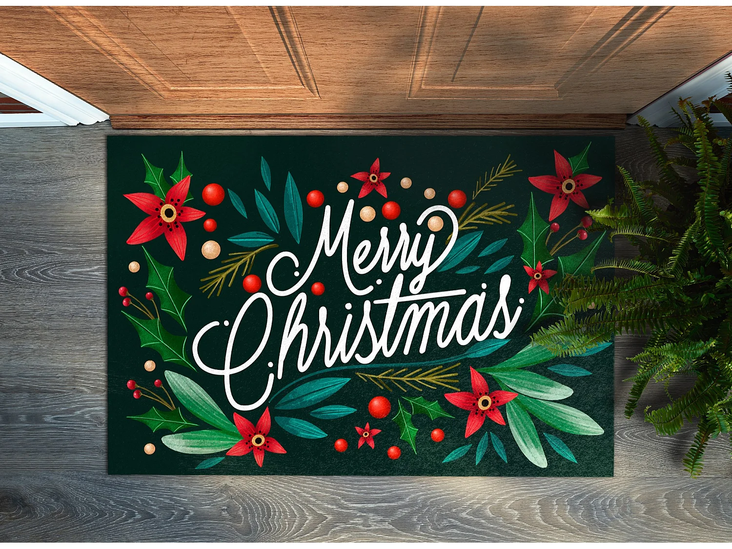 Paillasson d'intérieur doux - Design moderne 90 x 60 cm - Thème Noël