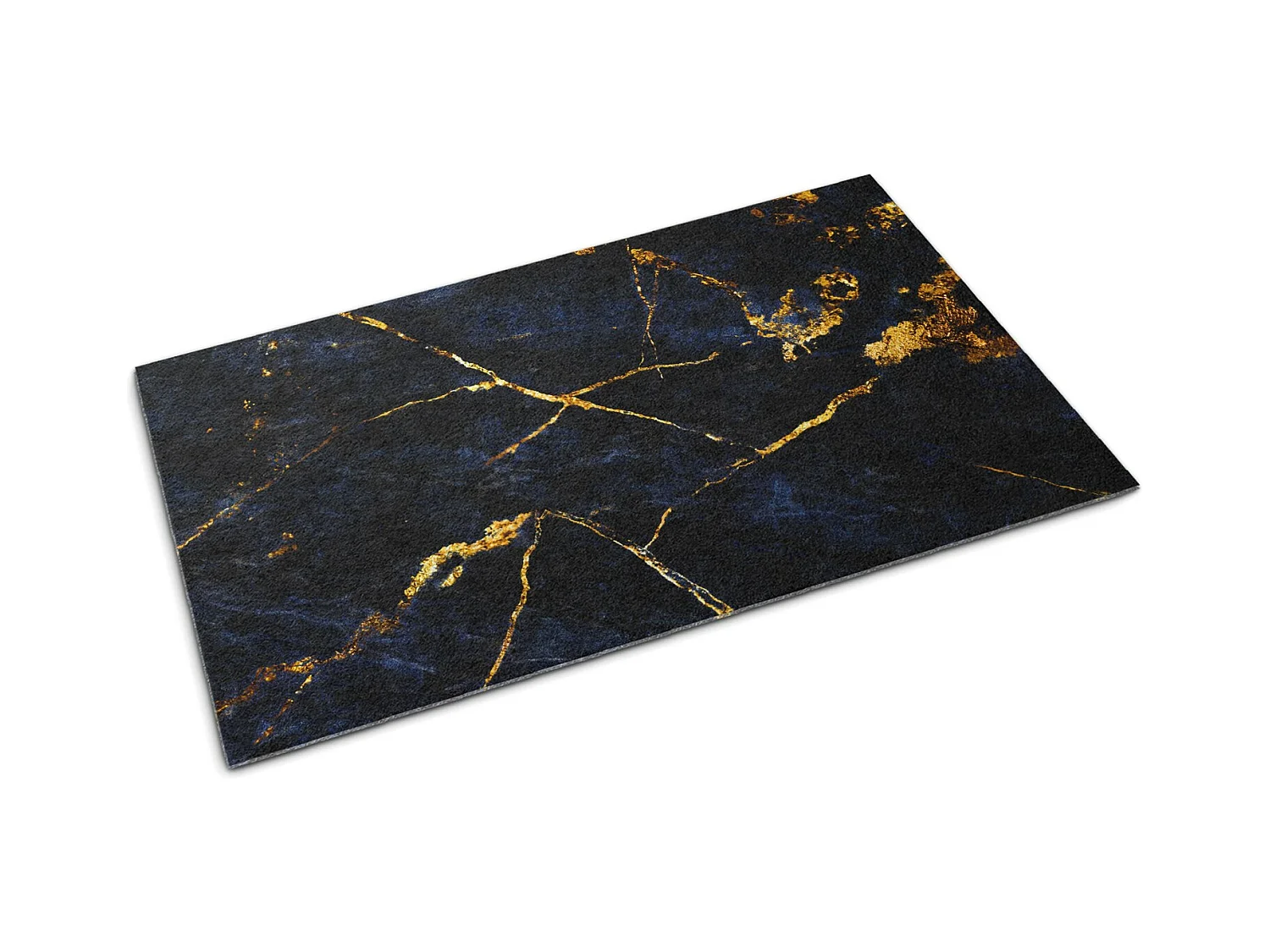 Moderne binnendeurmat - comfortabel en elegant - 90 x 60 cm - marineblauw marmer