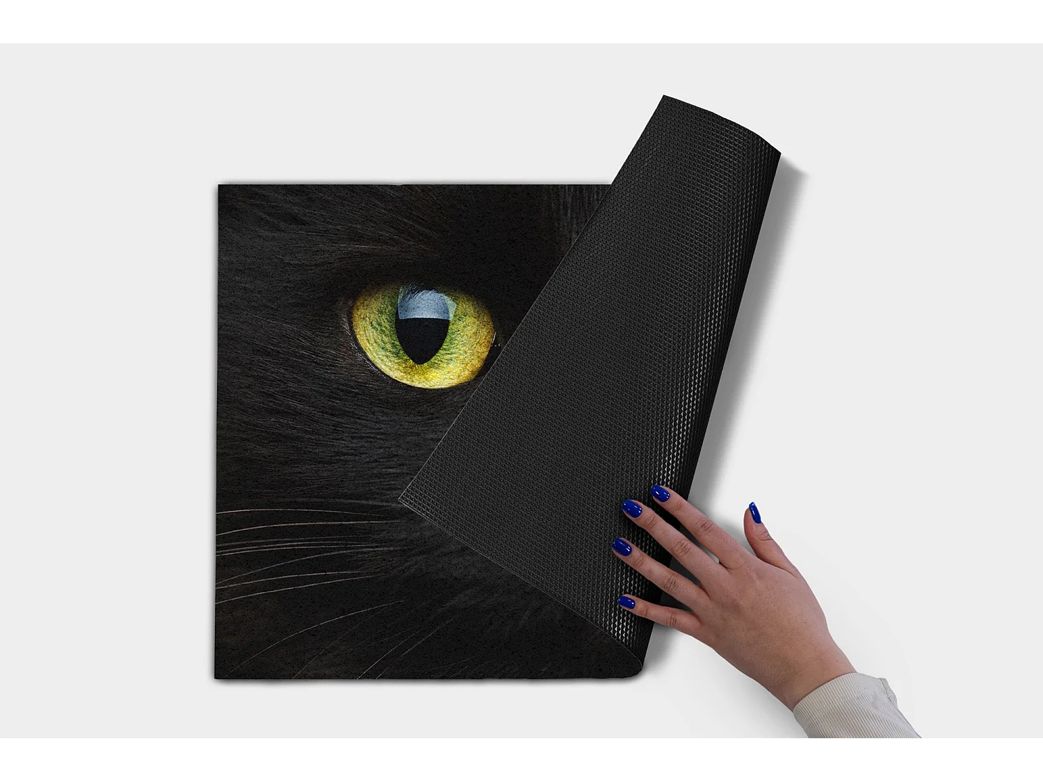 Zachte Binnendeurmat - Modern Design 150 x 100cm - Zwart Cat
