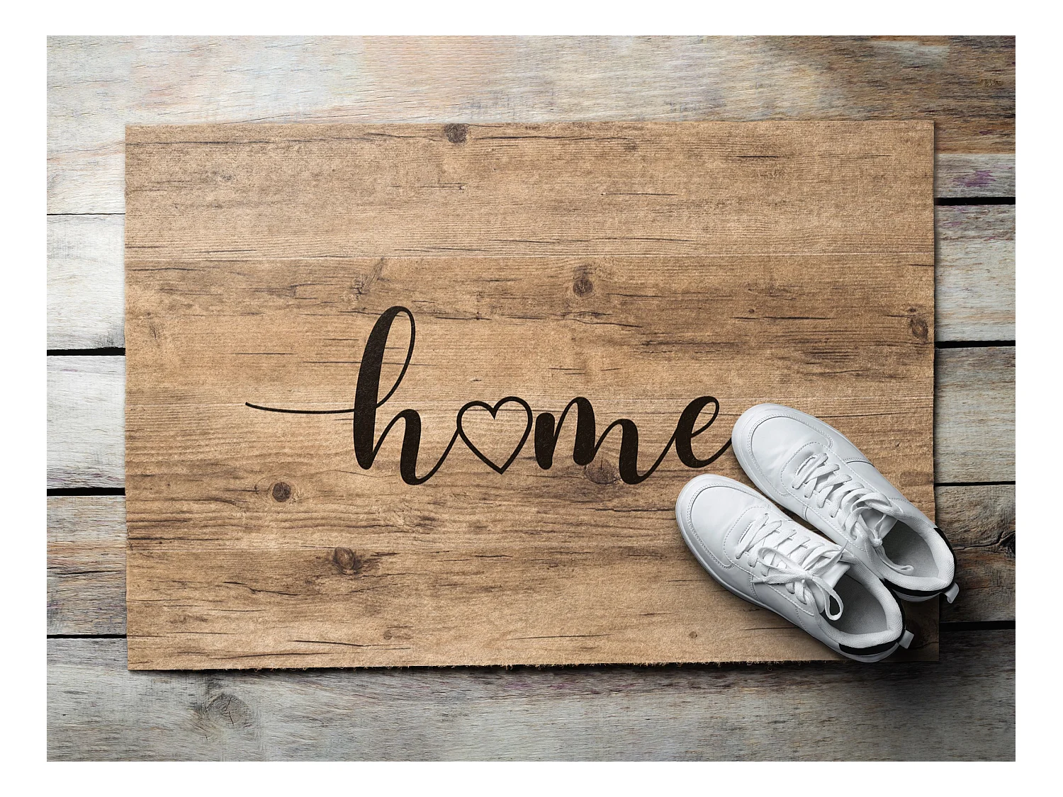 Moderne Fußmatte für den Innenbereich – bequem und elegant – 60 x 40 cm – Wood Home