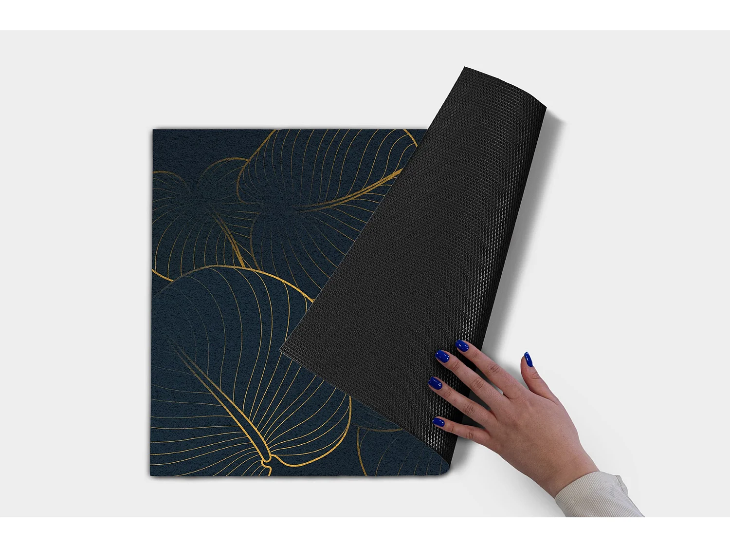 Stijlvolle binnendeurmat - modern design 60 x 40 cm - welkomstbladeren