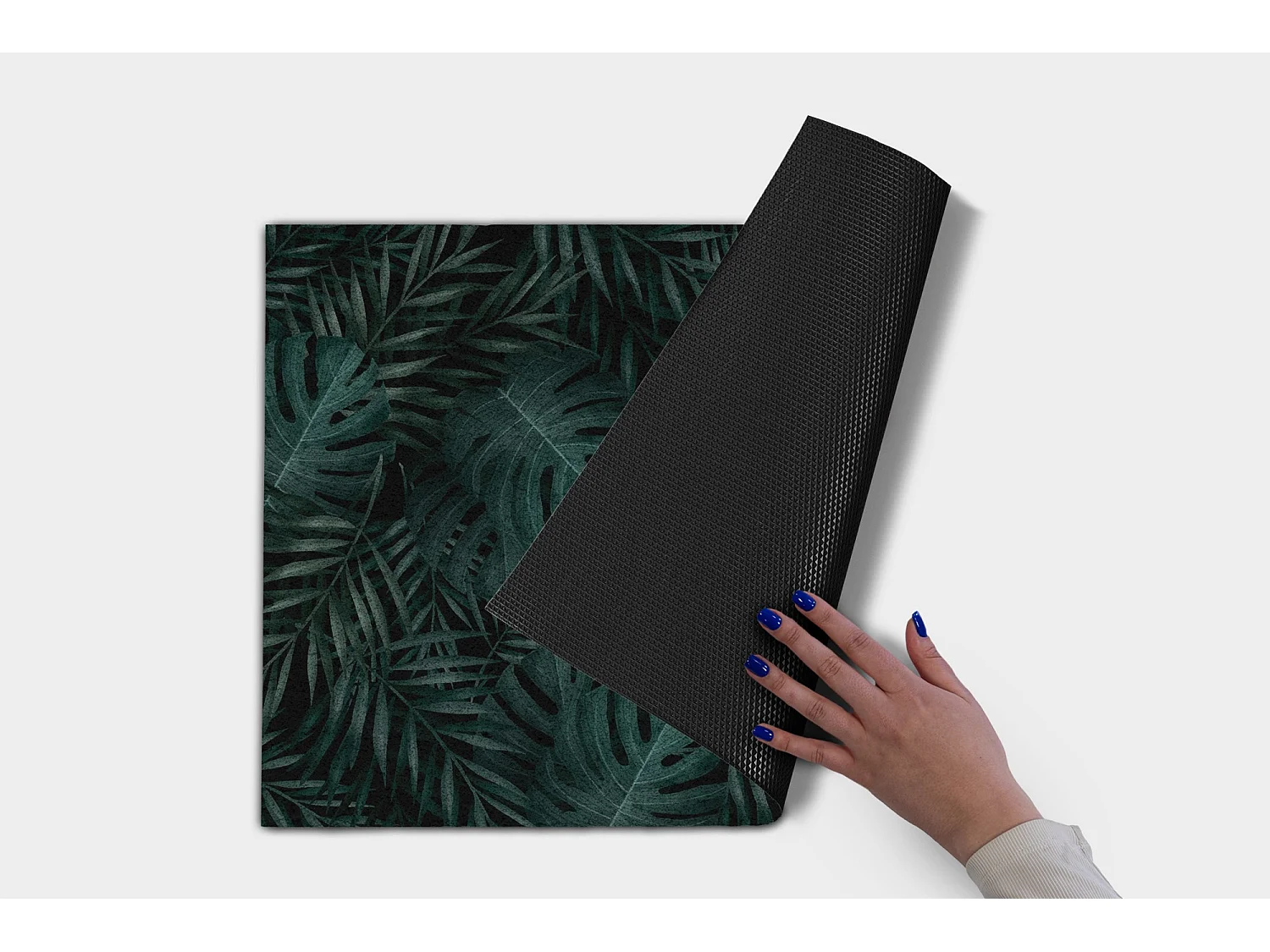 Weiche Fußmatte für den Innenbereich – Modernes Design 90 x 60 cm – Monstera-Blätter