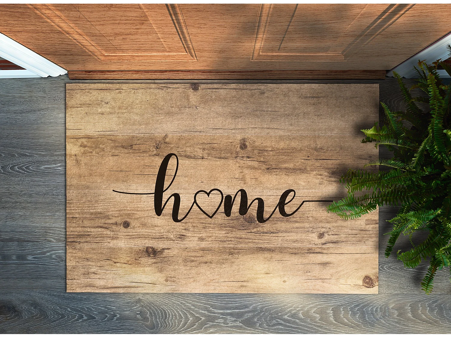 Moderne Fußmatte für den Innenbereich – bequem und elegant – 90 x 60 cm – Wood Home