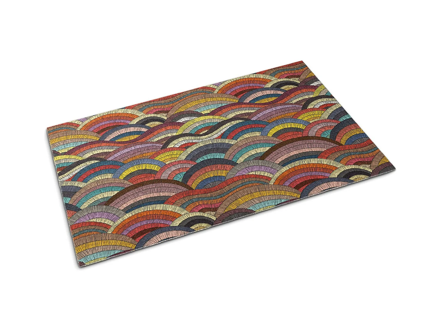 Moderne binnendeurmat - comfortabel en stijlvol - 60 x 40 cm - kleurrijke abstractie