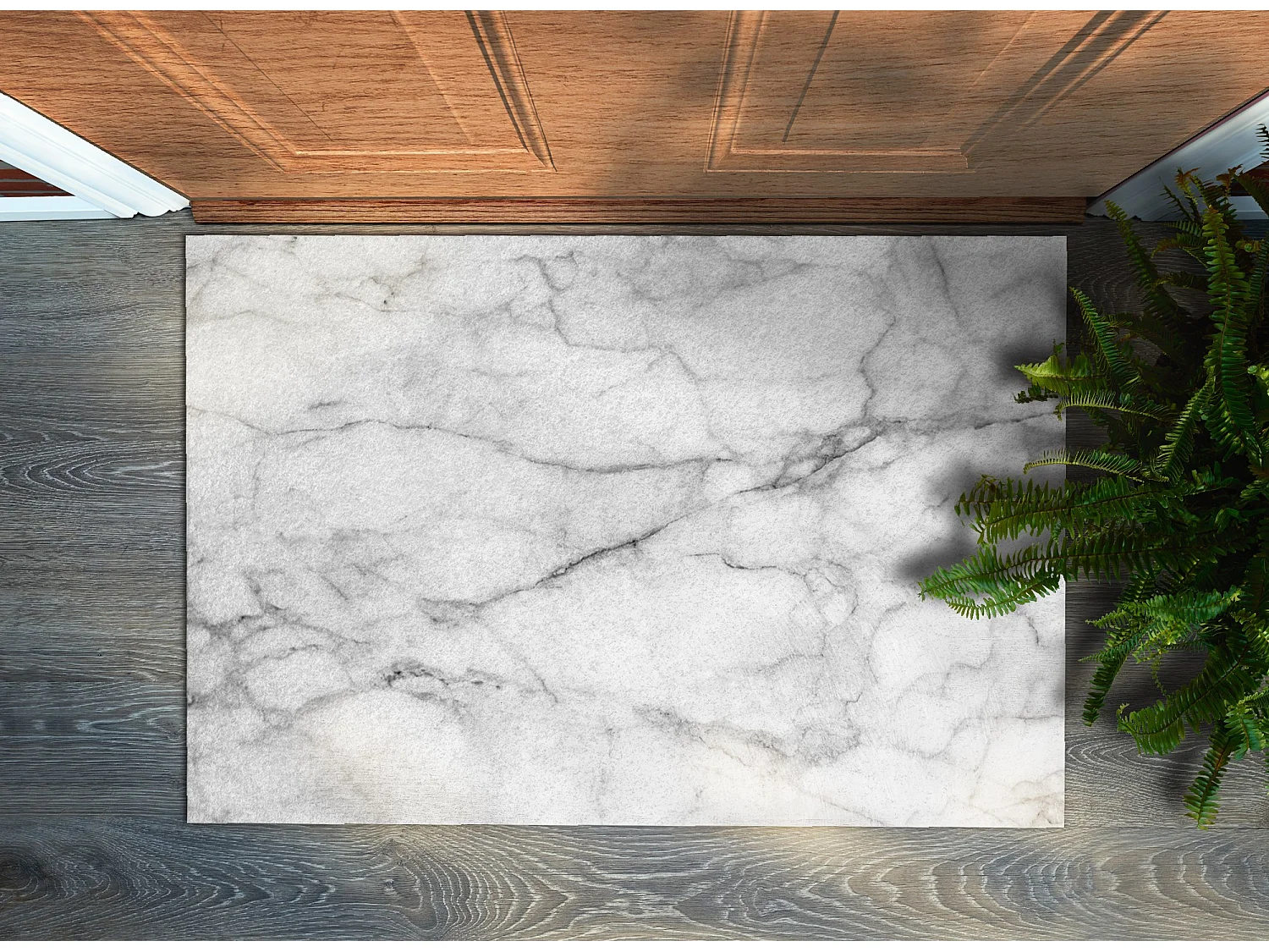 Weiche Fußmatte für den Innenbereich – Modernes Design 60 x 40 cm – Grauer Marmor