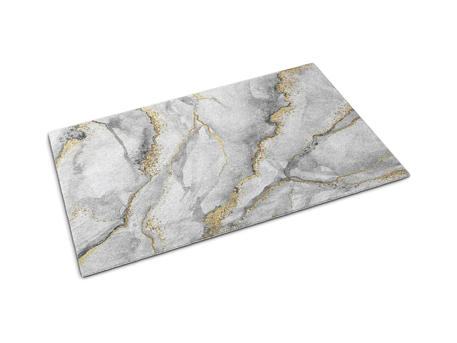 Luxe binnendeurmat - zacht en elegant - 90 x 60 cm - grijs marmer