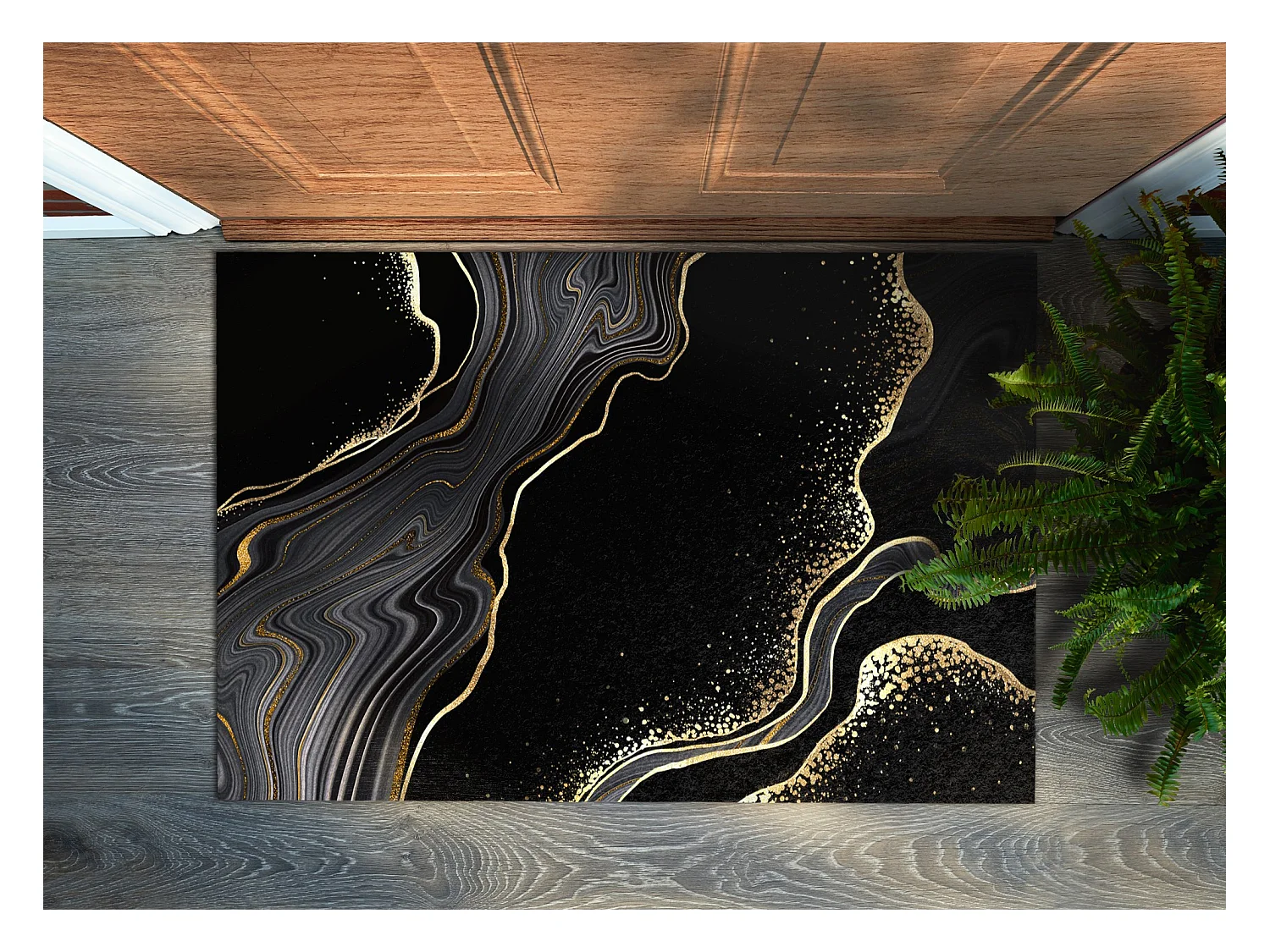 Paillasson d'intérieur élégant - Design moderne 150 x 100 cm - Marbre noir