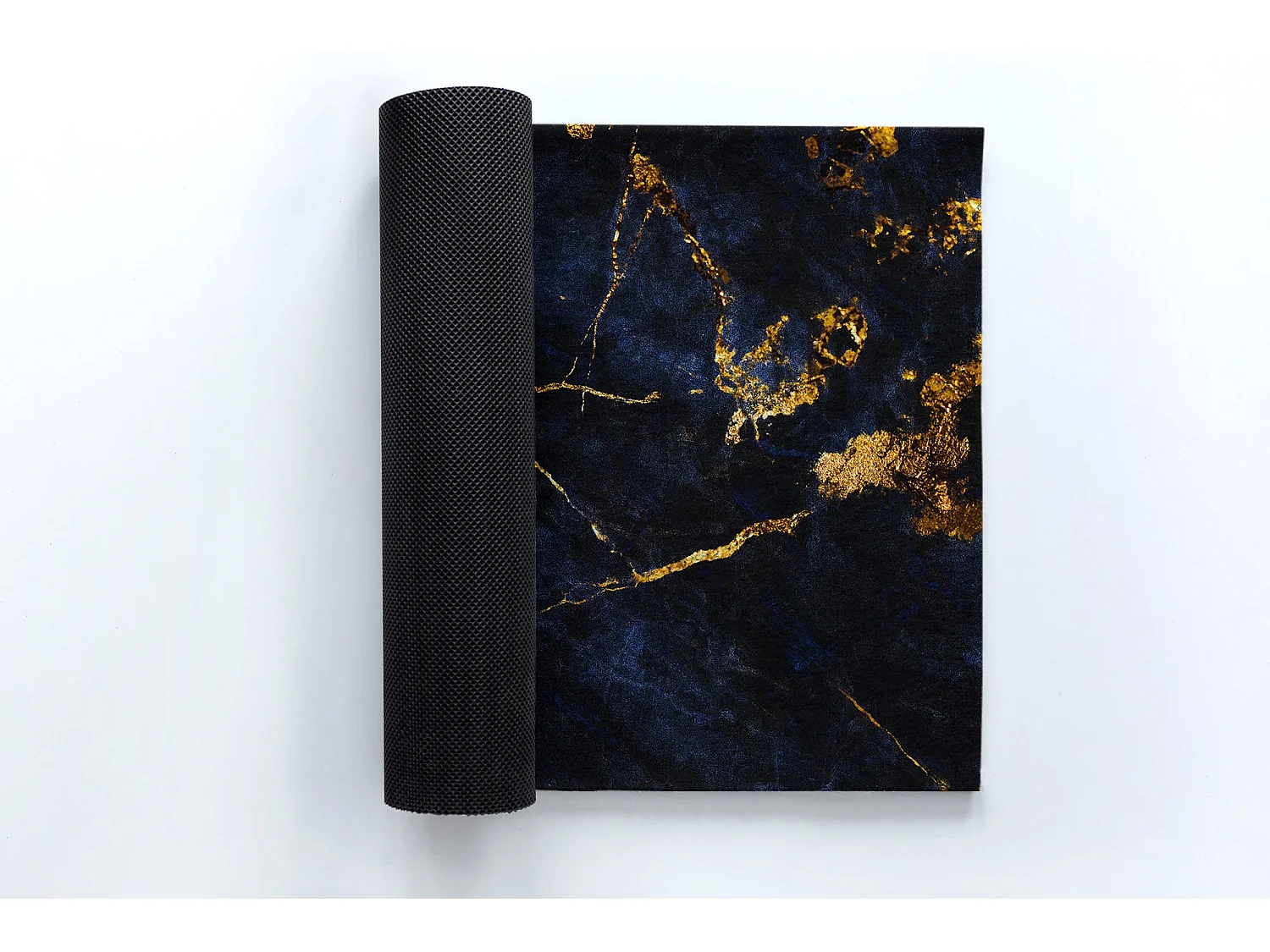 Moderne Fußmatte für den Innenbereich – bequem und elegant – 150 x 100 cm – marineblauer Marmor