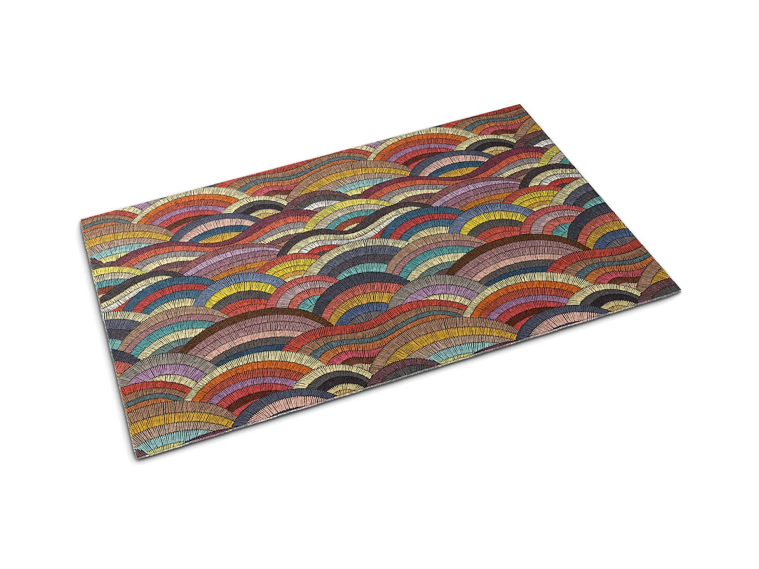 Moderne binnendeurmat - comfortabel en stijlvol - 90 x 60 cm - kleurrijke abstractie