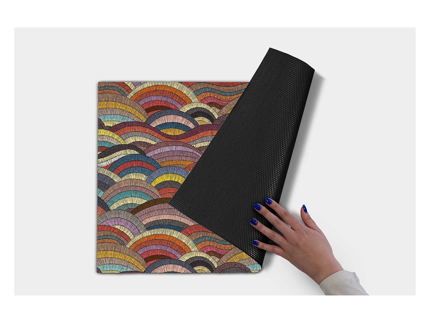 Moderne binnendeurmat - comfortabel en stijlvol - 90 x 60 cm - kleurrijke abstractie