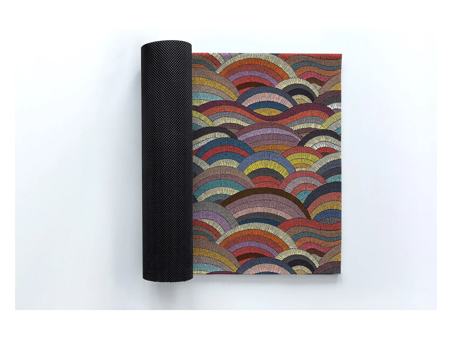 Moderne binnendeurmat - comfortabel en stijlvol - 90 x 60 cm - kleurrijke abstractie