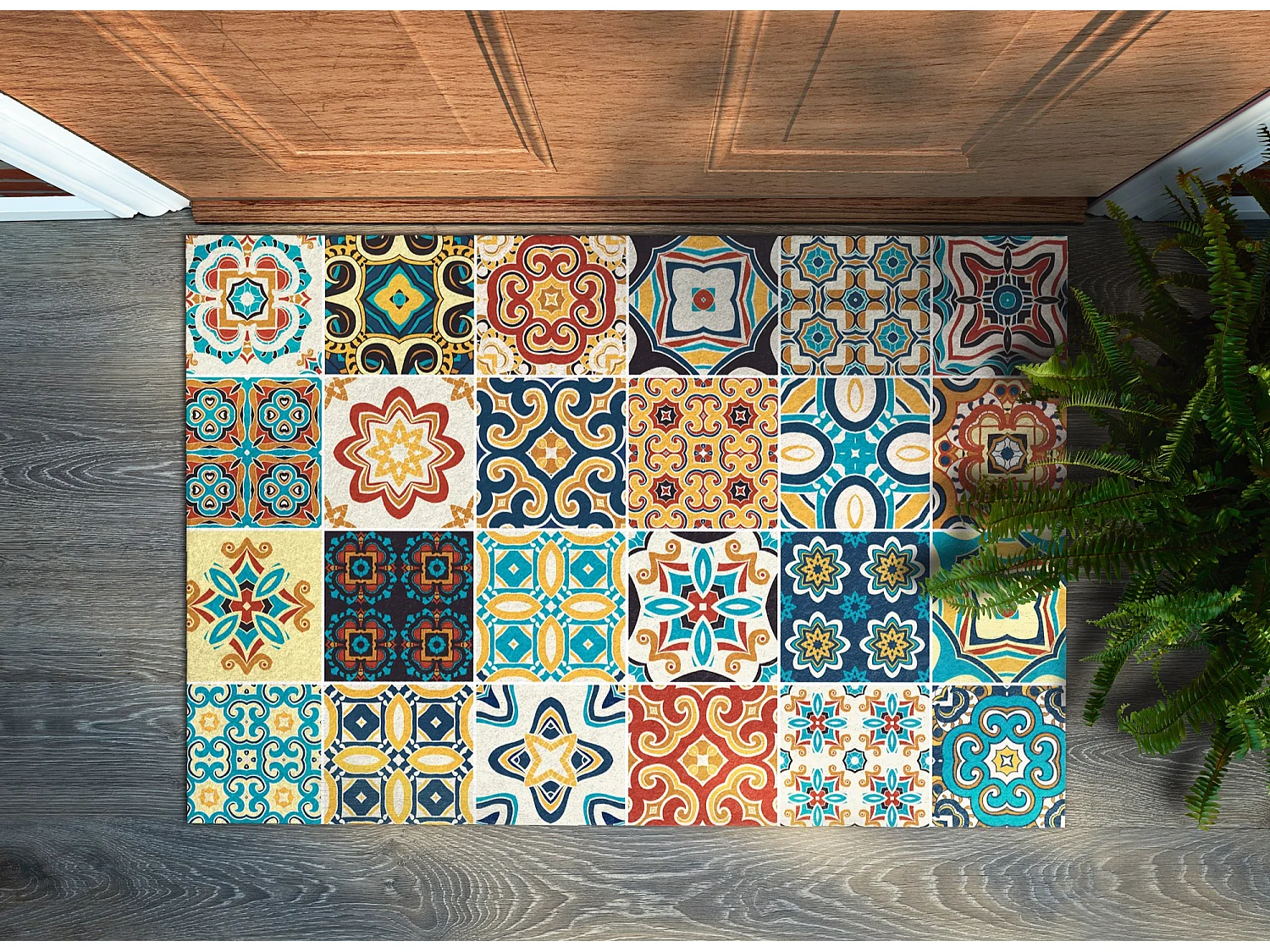 Luxuriöse Fußmatte für den Innenbereich – weich und elegant – 60 x 40 cm – Azulejo