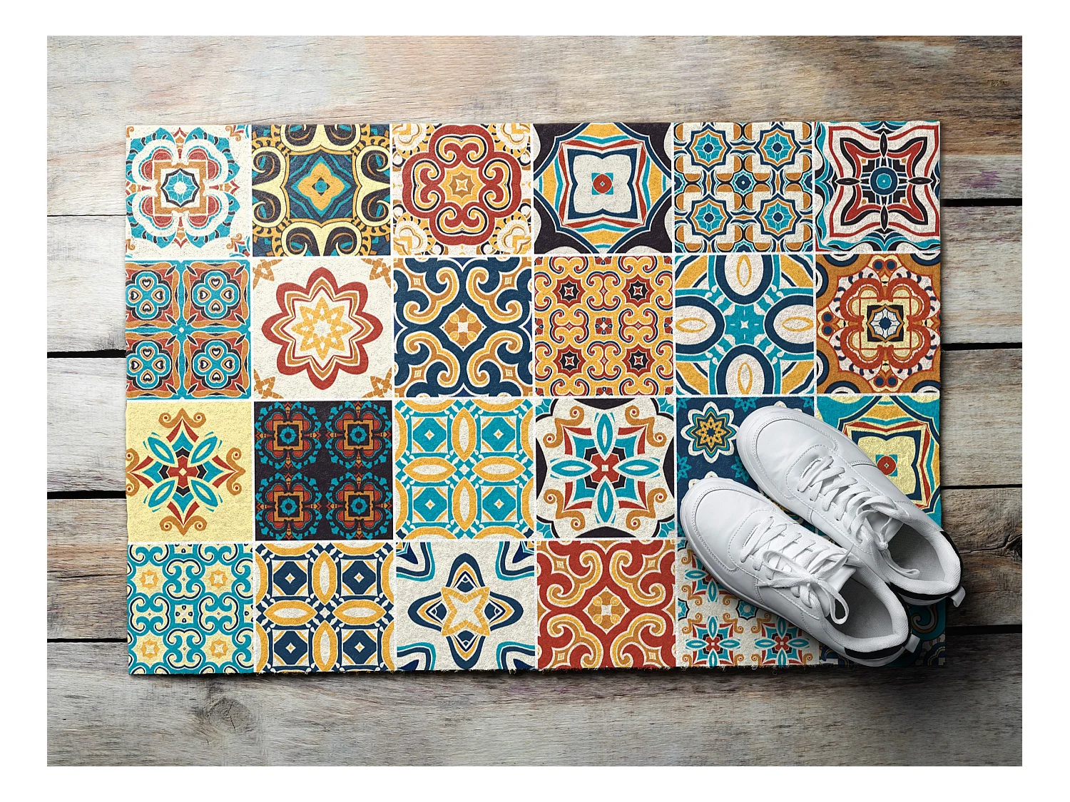 Paillasson d'Intérieur Luxueux - Doux et Élégant - 60 x 40 cm - Azulejo