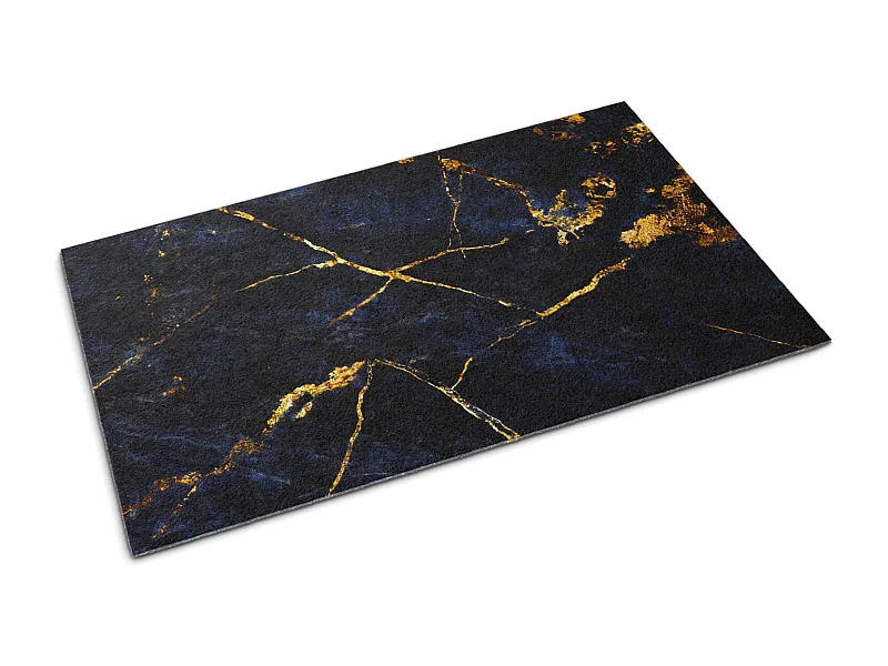 Moderne Fußmatte für den Innenbereich – bequem und elegant – 60 x 40 cm – marineblauer Marmor