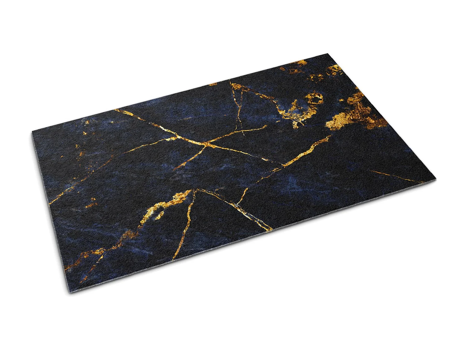 Moderne Fußmatte für den Innenbereich – bequem und elegant – 60 x 40 cm – marineblauer Marmor