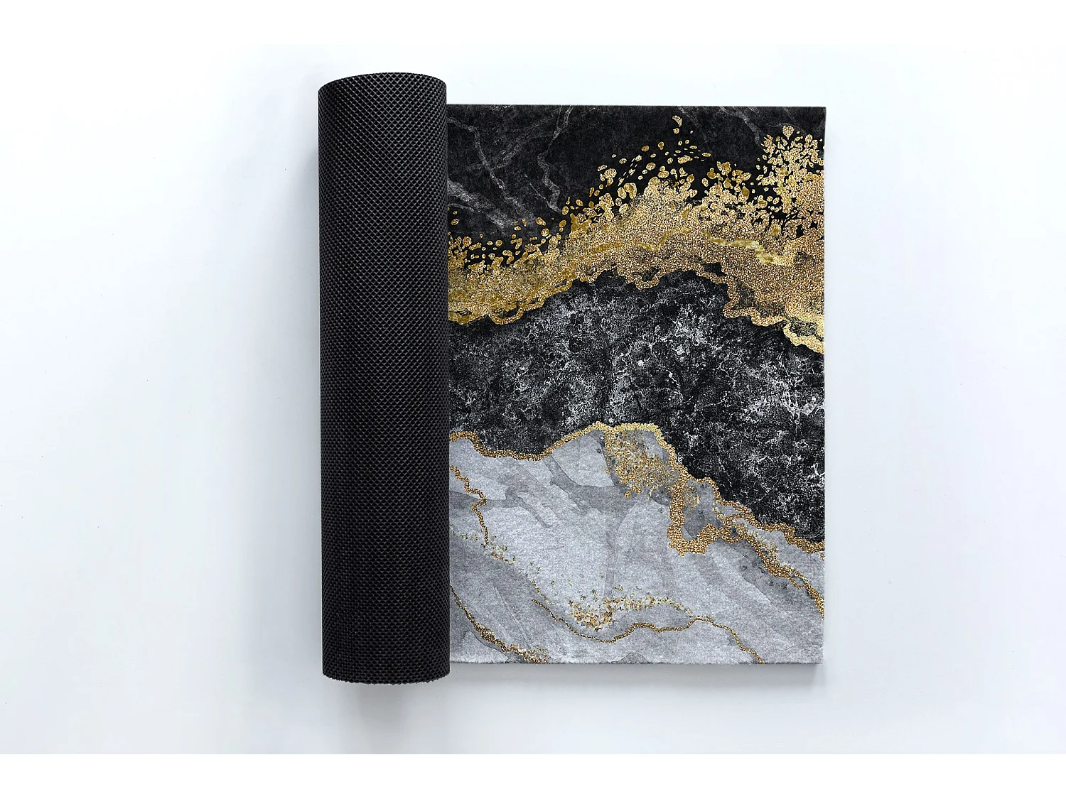 Moderne Fußmatte für den Innenbereich – bequem und stilvoll – 90 x 60 cm – goldener Marmor