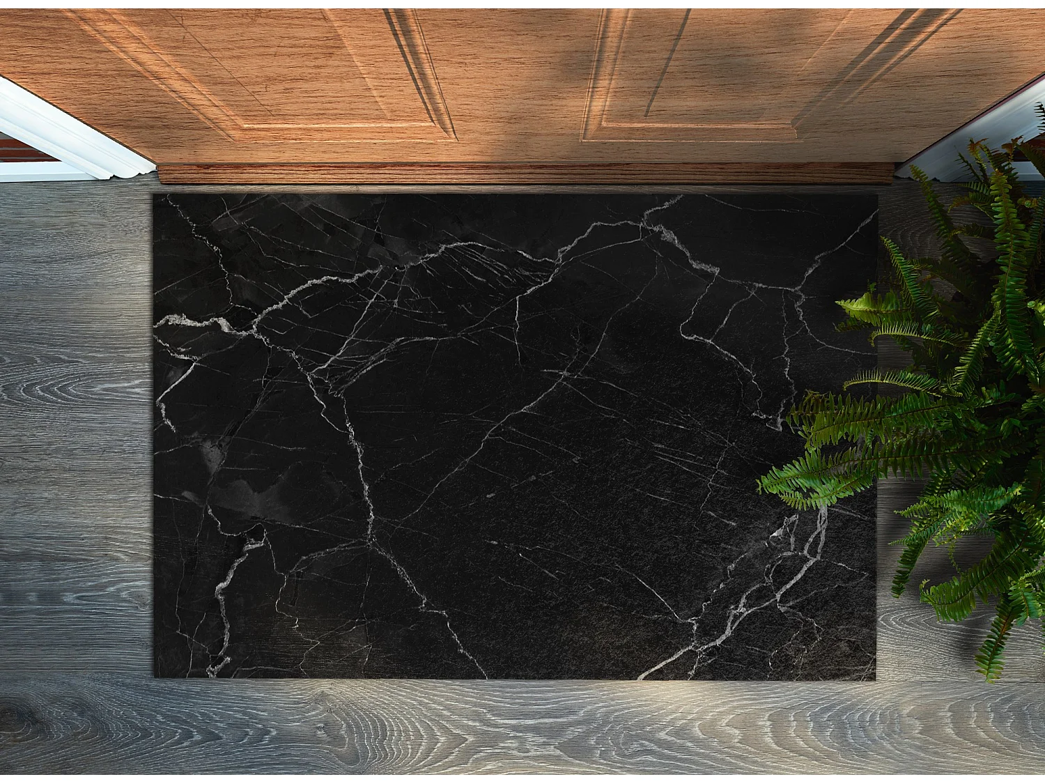 Weiche Fußmatte für den Innenbereich – Modernes Design 150 x 100 cm – Schwarzer Marmor