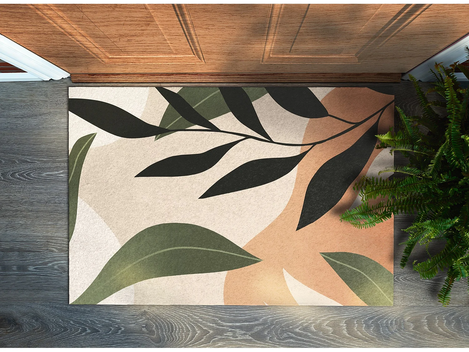 Paillasson d'intérieur moderne - Confortable et élégant - 150 x 100 cm - Abstraction tropicale