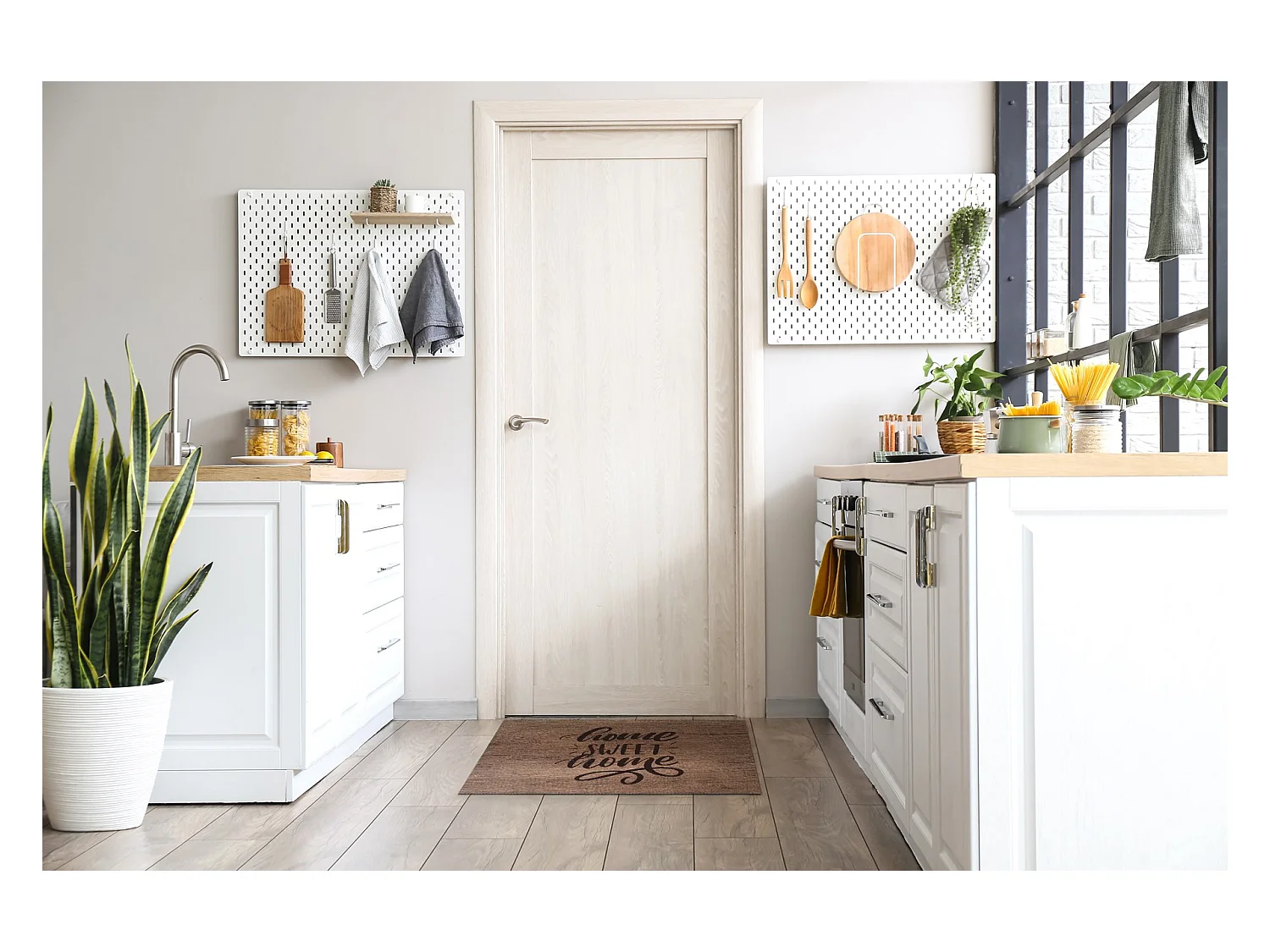 Paillasson d'intérieur élégant - Design moderne 60 x 40 cm - Planche de bois