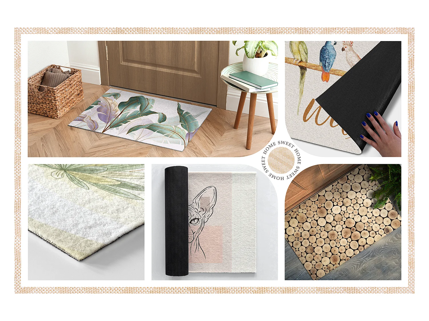 Paillasson d'intérieur élégant - Design moderne 60 x 40 cm - Planche de bois