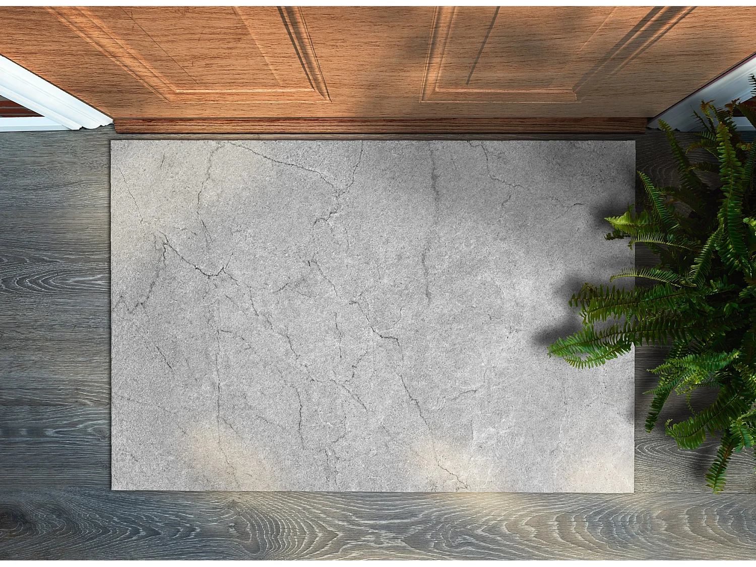 Paillasson d'Intérieur Doux - Design Moderne 90 x 60 cm - Béton Gris