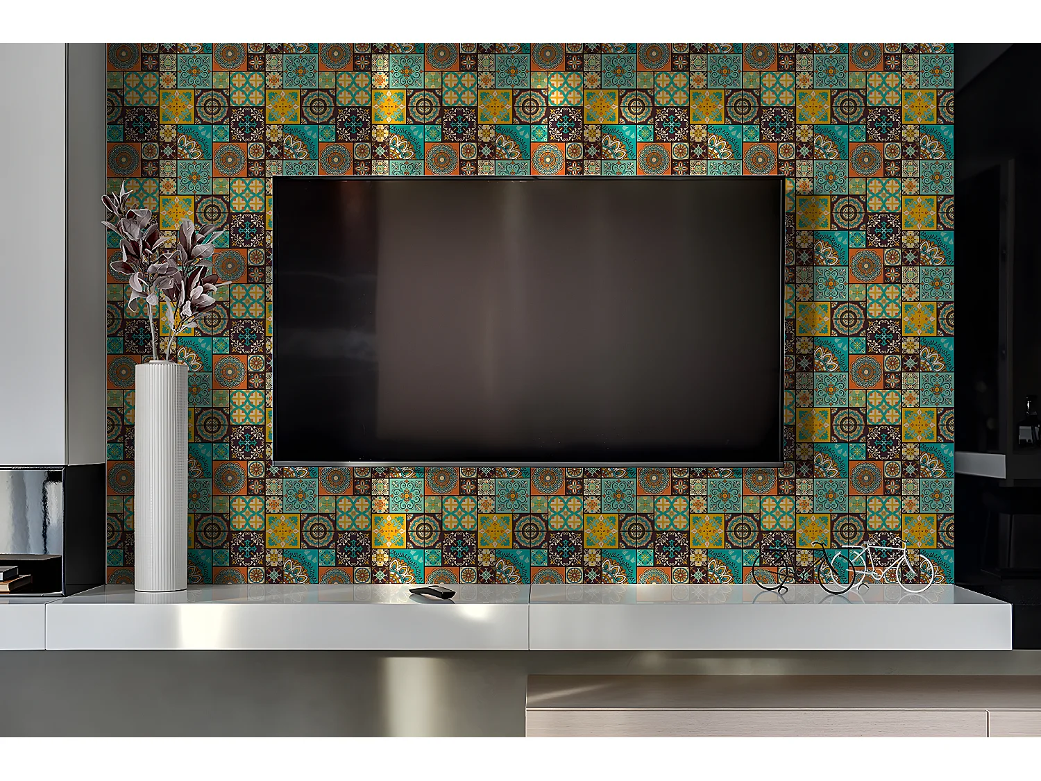 Vinyl-Wandpaneele, selbstklebende Vinylplanken – 100 x 50 cm – Patchwork