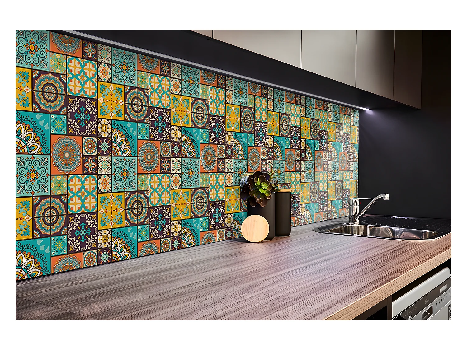 Vinyl wandpanelen, Zelfklevende vinylplanken - 100x50 cm - Patchwork