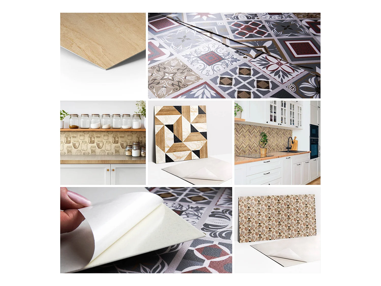 Vinyl wandpanelen, Zelfklevende vinylplanken - 100x50 cm - Patchwork