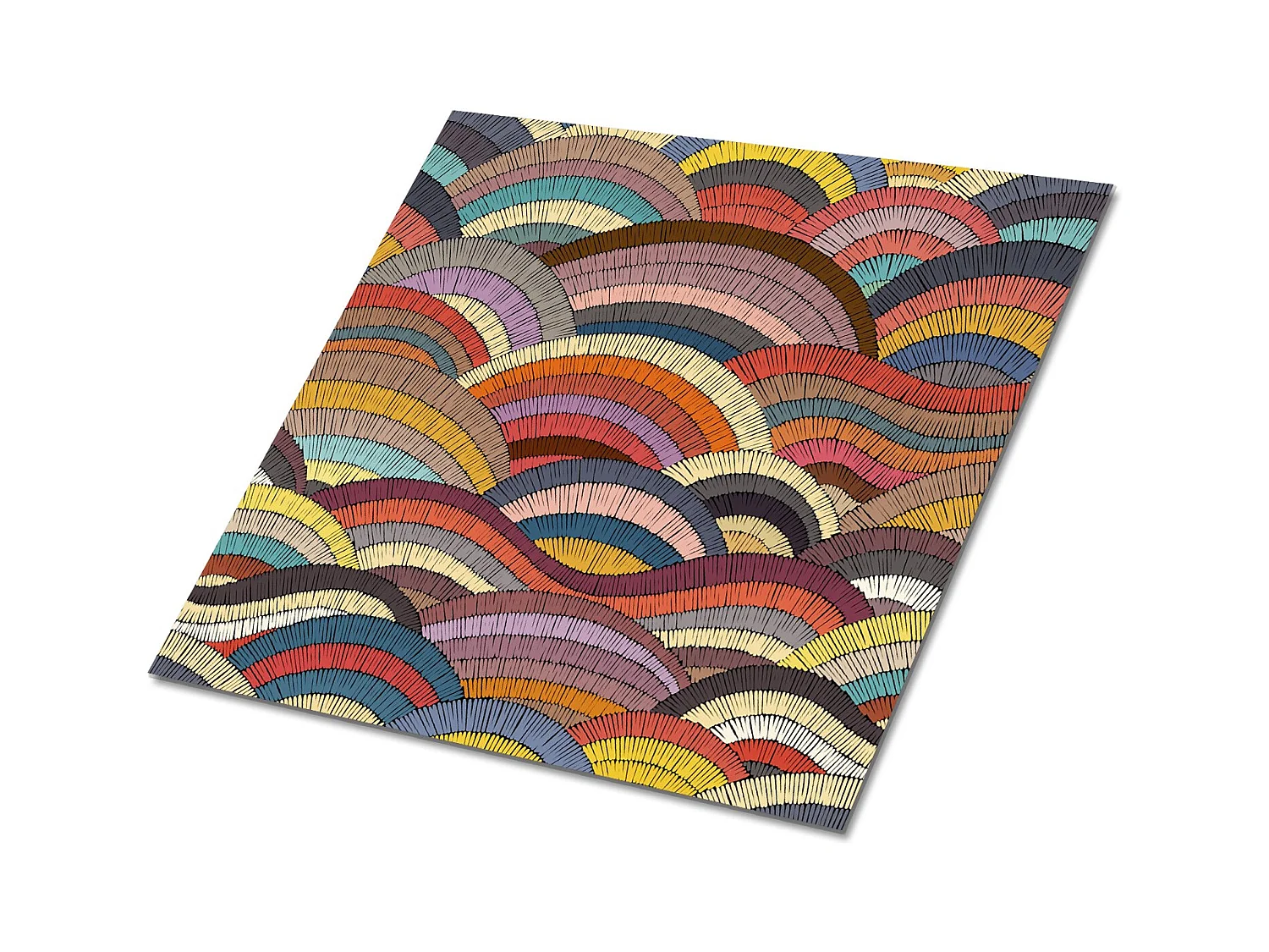 Carreaux autocollants PVC, Carrelage PVC adhésif - 9x30x30 - Vagues patchwork
