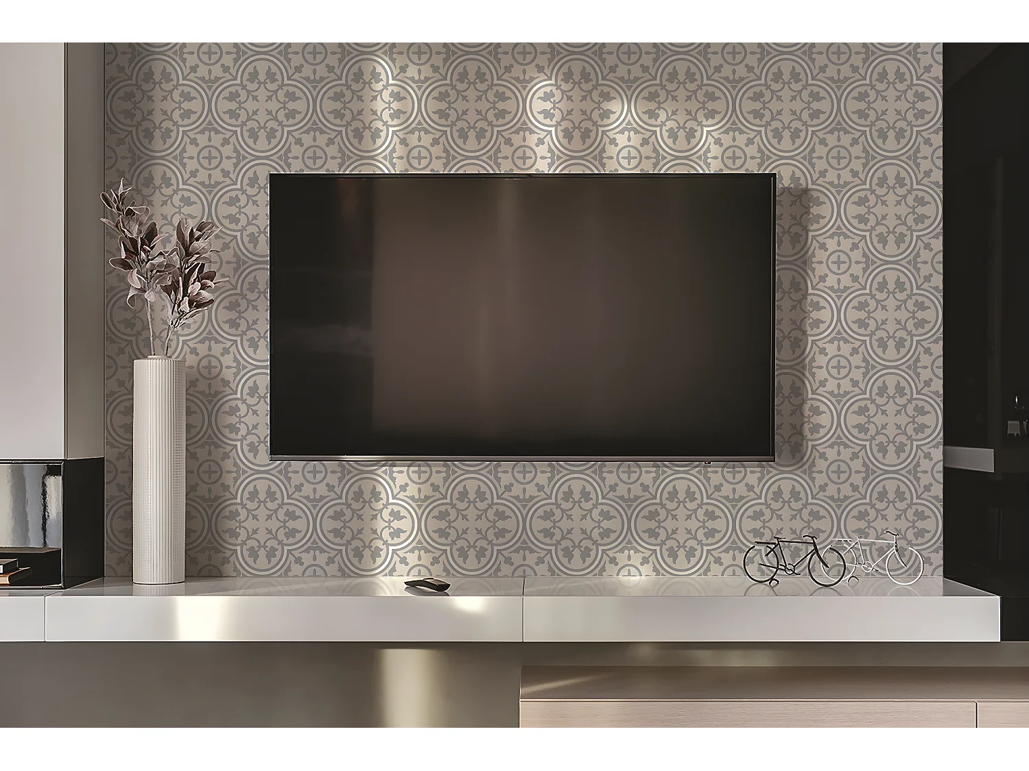 Vinyl-Wandpaneele, Selbstklebende Vinylplanken – 100 x 50 cm – Floristisches Muster