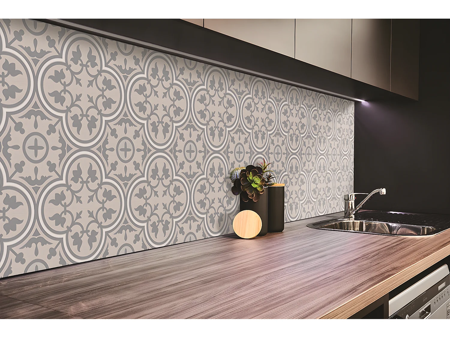 Vinyl-Wandpaneele, Selbstklebende Vinylplanken – 100 x 50 cm – Floristisches Muster