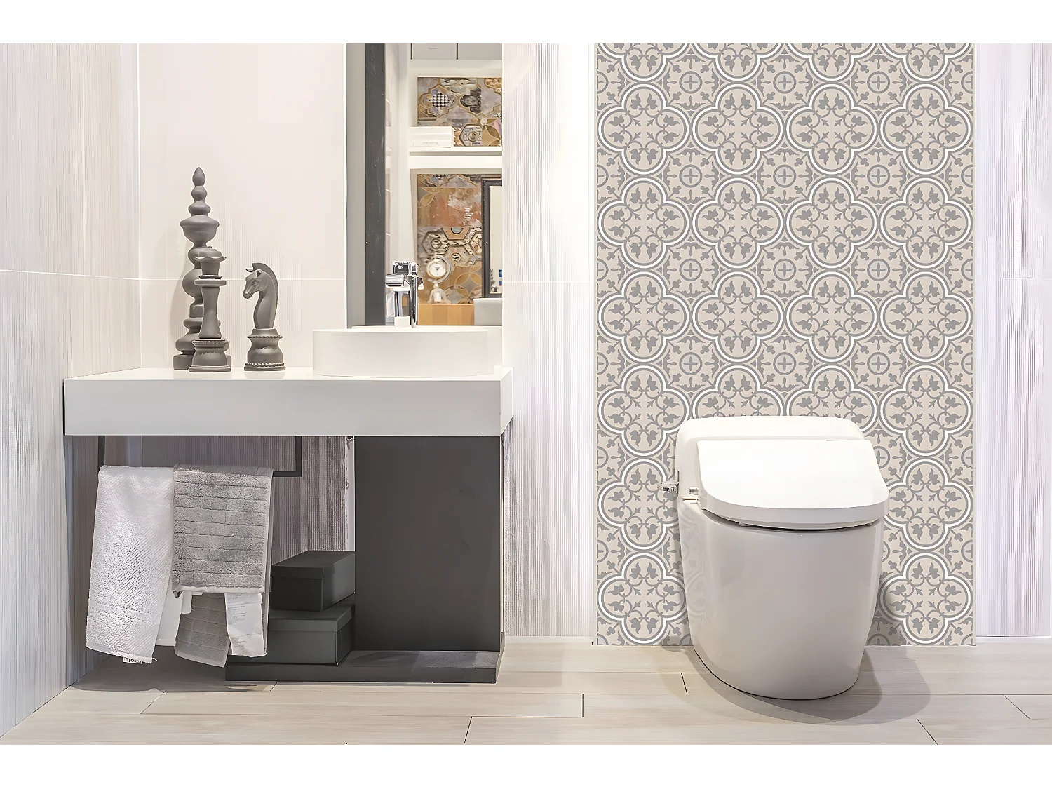 Panneaux muraux en vinyle, Planches en vinyle adhésives - 100x50 cm - Motif floristique