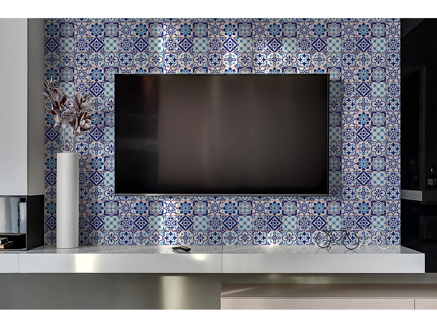Vinyl-Wandpaneele, selbstklebende Vinylplanken – 100 x 50 cm – Azulejo-Muster
