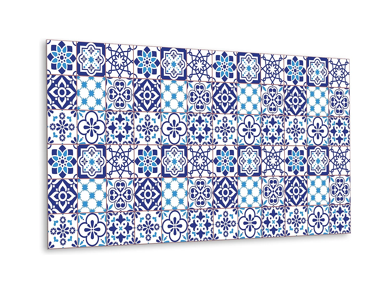 Panneaux muraux en vinyle, Planches en vinyle adhésives - 100x50 cm - Motif azulejo