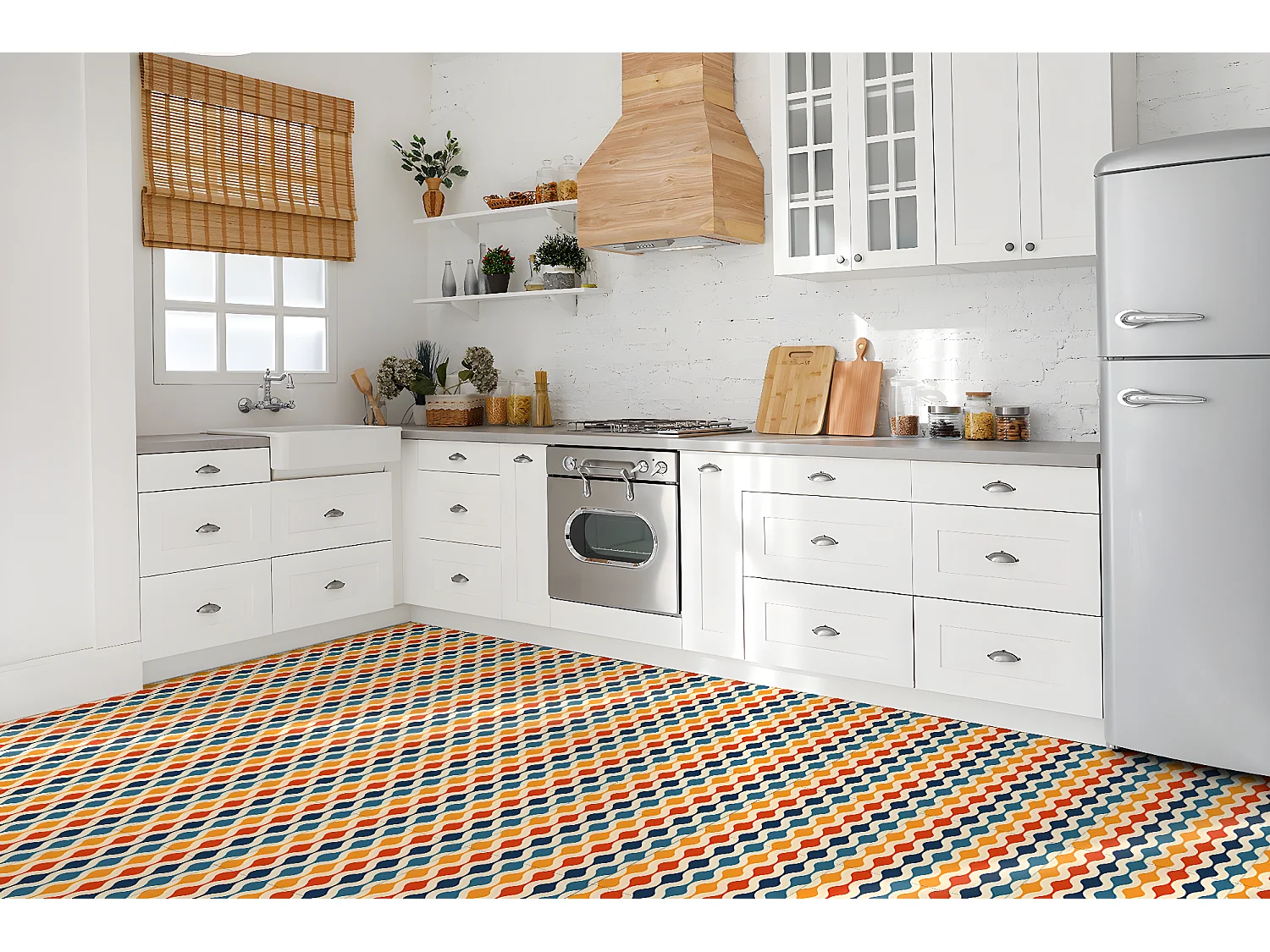 Carreaux autocollants PVC, Carrelage PVC adhésif - 9x30x30 - Modèle rétro