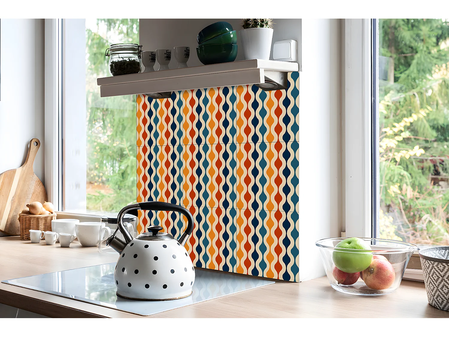 Carreaux autocollants PVC, Carrelage PVC adhésif - 9x30x30 - Modèle rétro