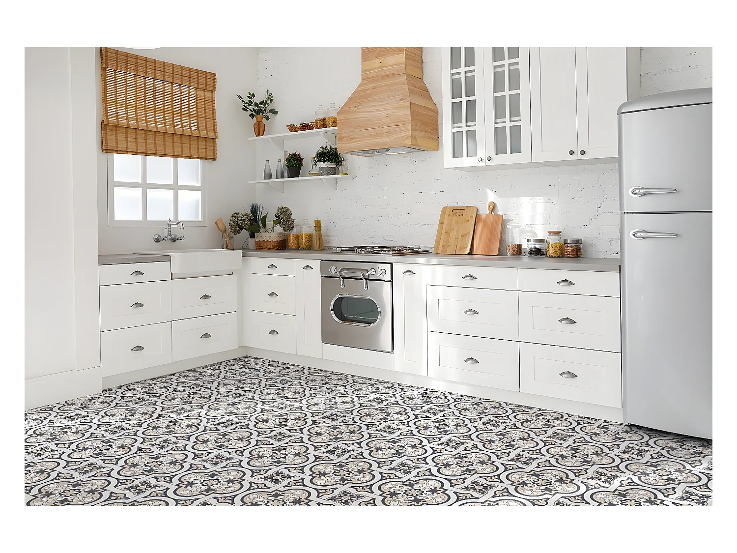 Selbstklebende PVC-Fliesen, selbstklebende PVC-Fliesen – 9 x 30 x 30 – Blattdekoration