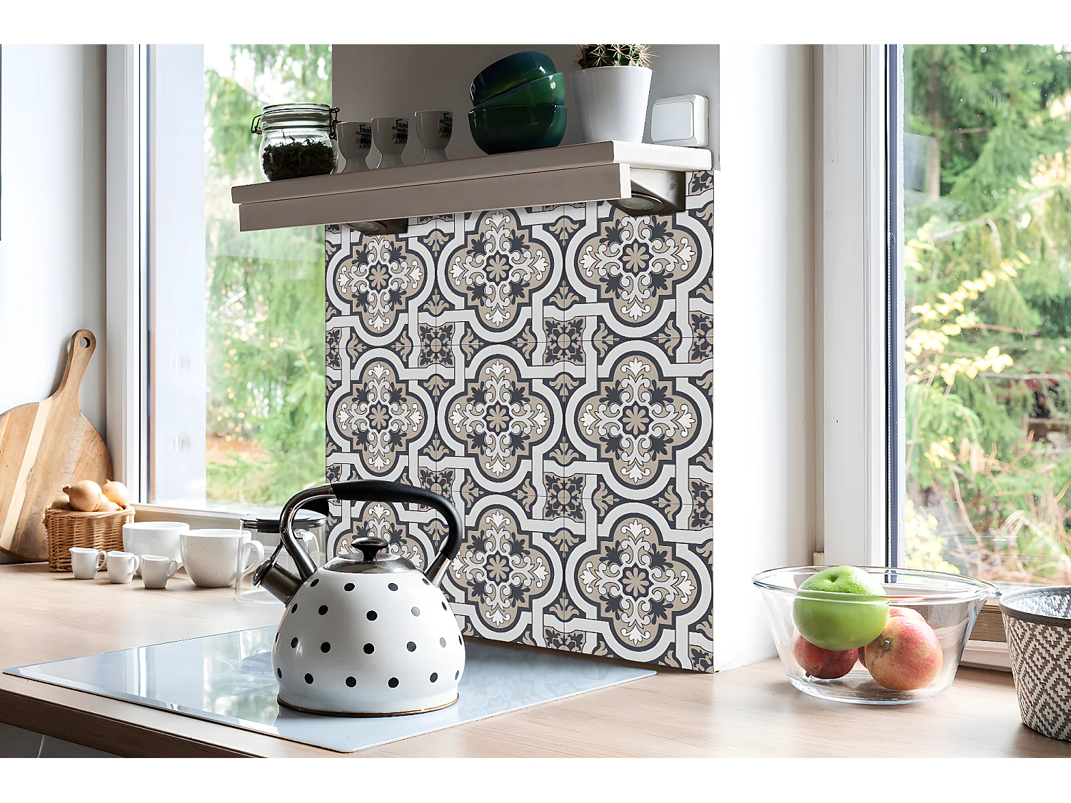 Selbstklebende PVC-Fliesen, selbstklebende PVC-Fliesen – 9 x 30 x 30 – Blattdekoration