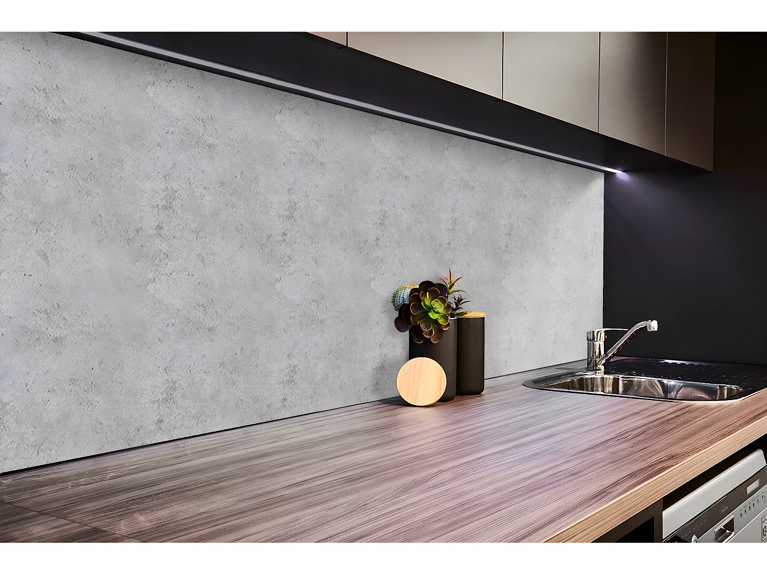 Panneaux muraux en vinyle, Planches en vinyle adhésives - 100x50 cm - Texture béton