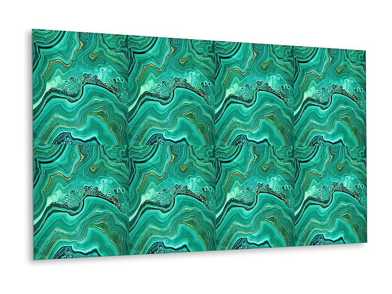 Vinyl-Wandpaneele, selbstklebende Vinylplanken – 100 x 50 cm – Malachit-Textur